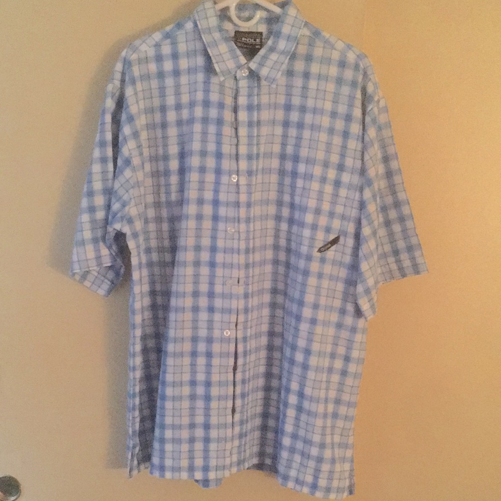 Men’s South Pole Button Down Short Sleeve Shirt XL